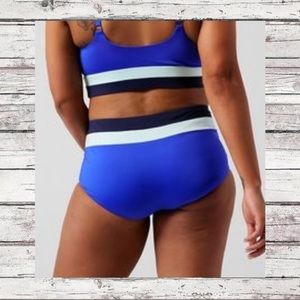 Athleta coastline swim bottom boy short cerulean blue NWT